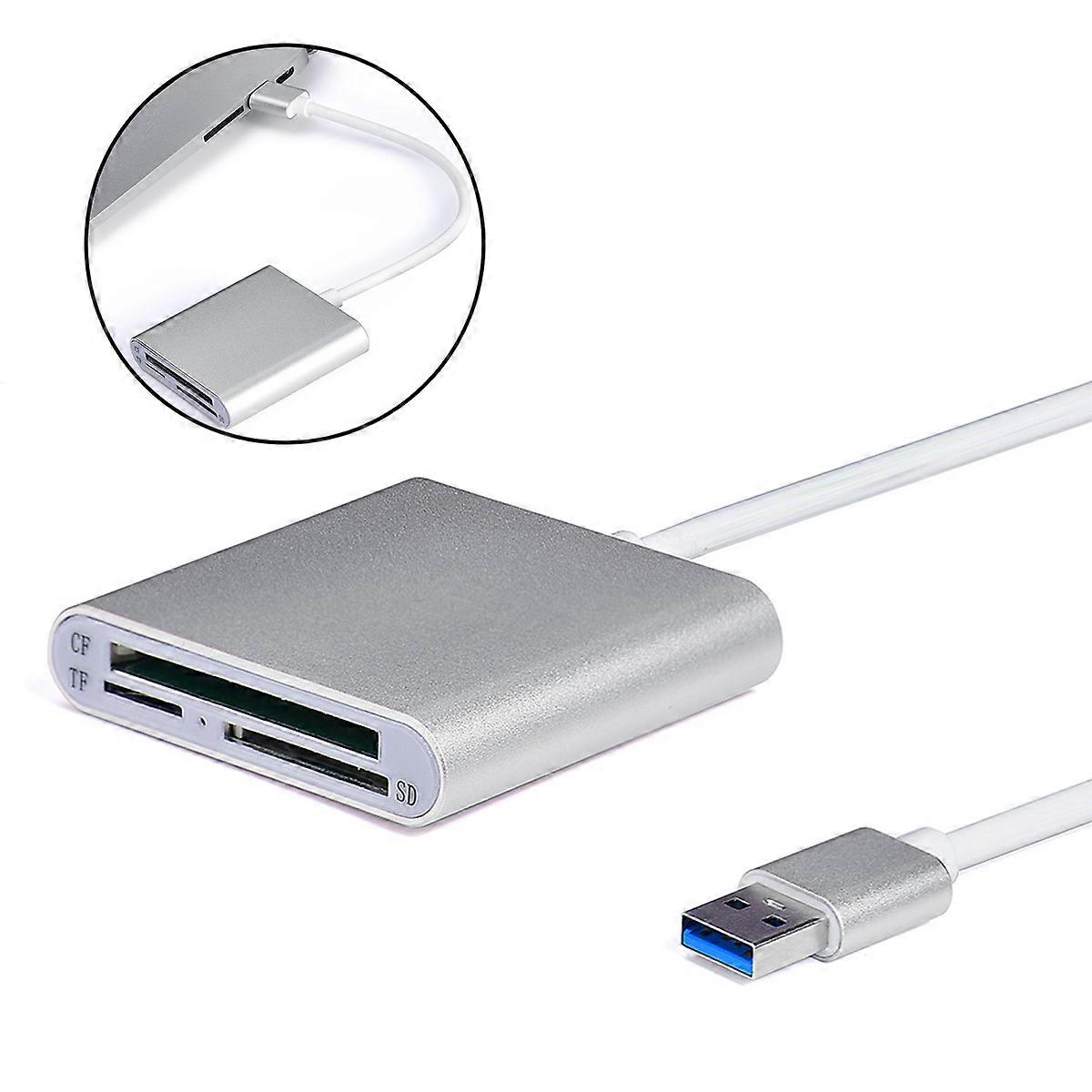 USB Reader USB 3.0 Reader for Data Reading Aluminum Silver Superspeed