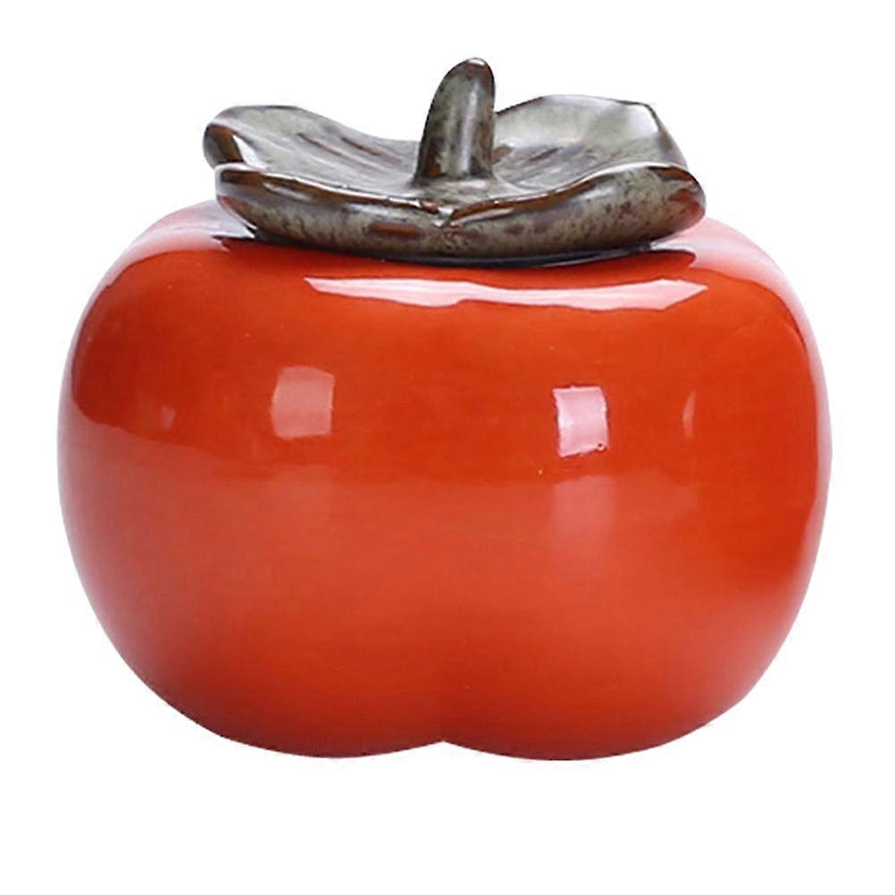 Persimmon Shaped Tea Jar Ceramic for Storage Wedding Gift