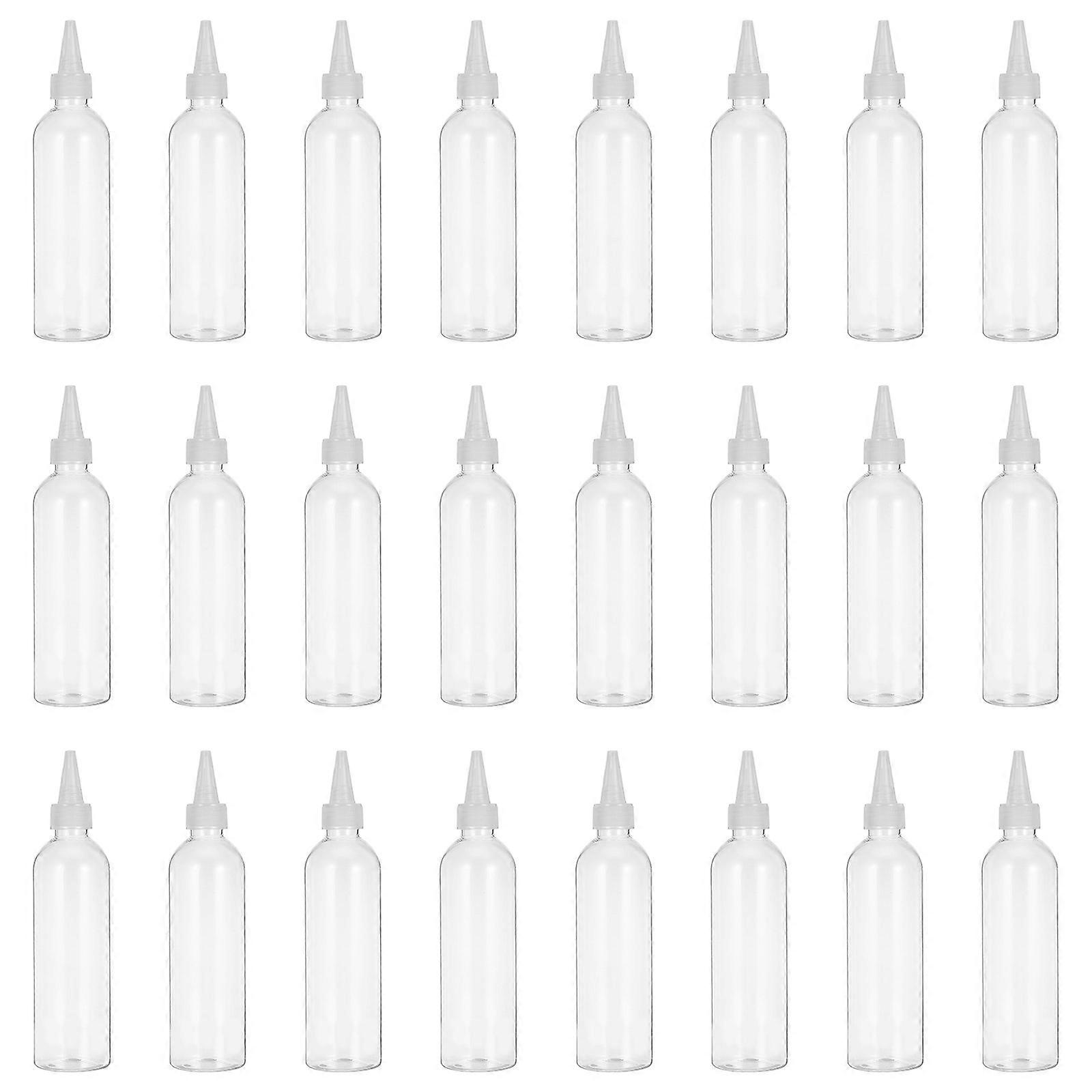 Transparent Bottle Clear Squeeze Bottle for Precise Dispensing with 24Pcs