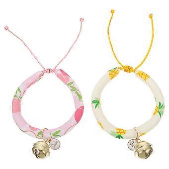 Rabbit Cat Collar Adjustable for Pet Wearing 2Pcs Delicate Cloth Material