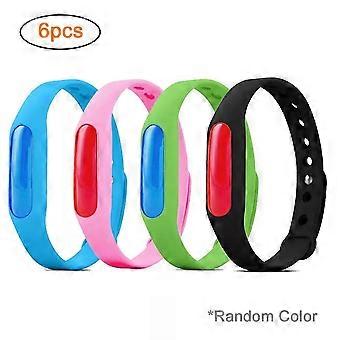 6pcs Silicone Mosquito Repellent Bracelets Waterproof Anti Mosquito Band Bug And Insect Protection Wrist Bands For Adults And Kids(random Color)