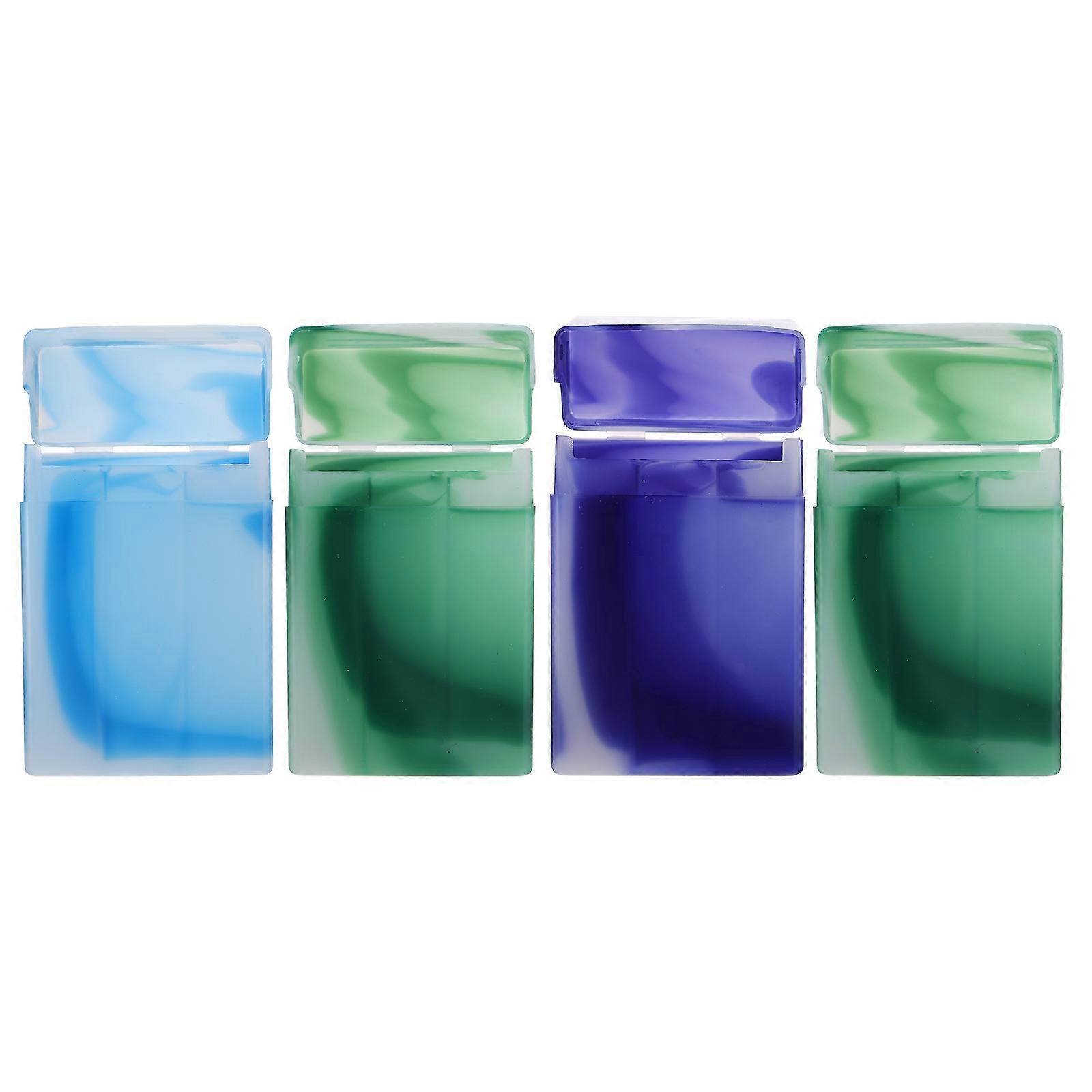 4Pcs Marbled Cigarette Case Portable Cigarette Box Marbled Cigarette Container Plastic Case