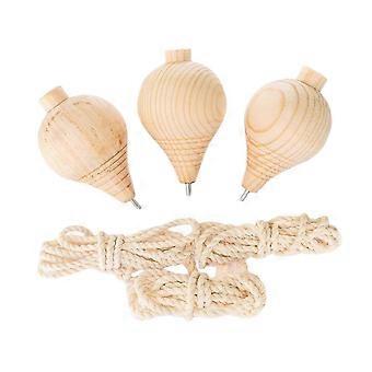 3-teiliges Trompos-Set aus Holz, robuste Spitze, geeignet für Anfänger und Fortgeschrittene.