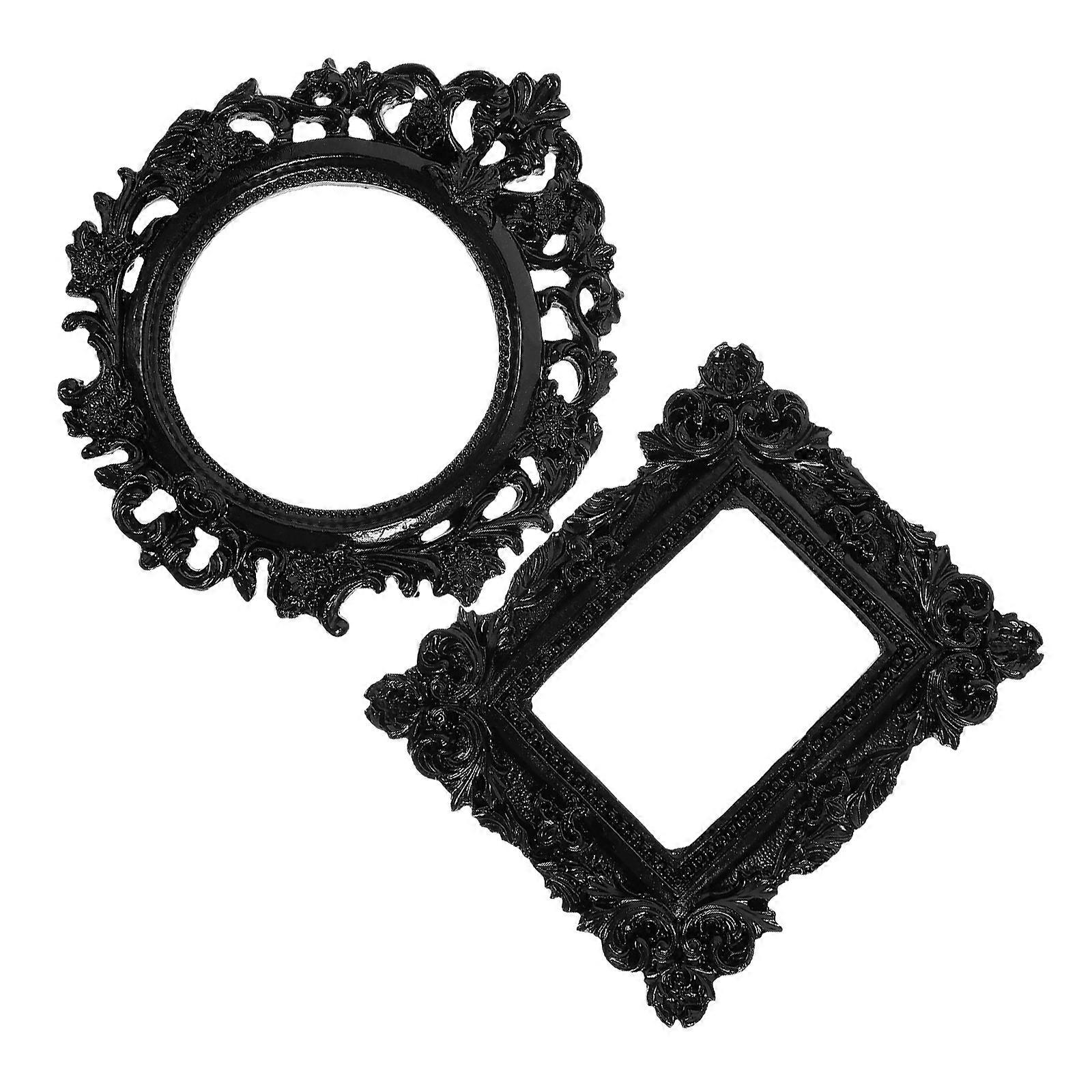 2pcs Vintage Picture Frames Tiny Picture Frames Mini Photo Frame Decor Baroque Craft