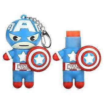 Lip Smacker, Marvel Captain America, Balsamo labbra, Rosso, Bianco e Mirtillo, 4 g (0,14 oz), Confezione da 4