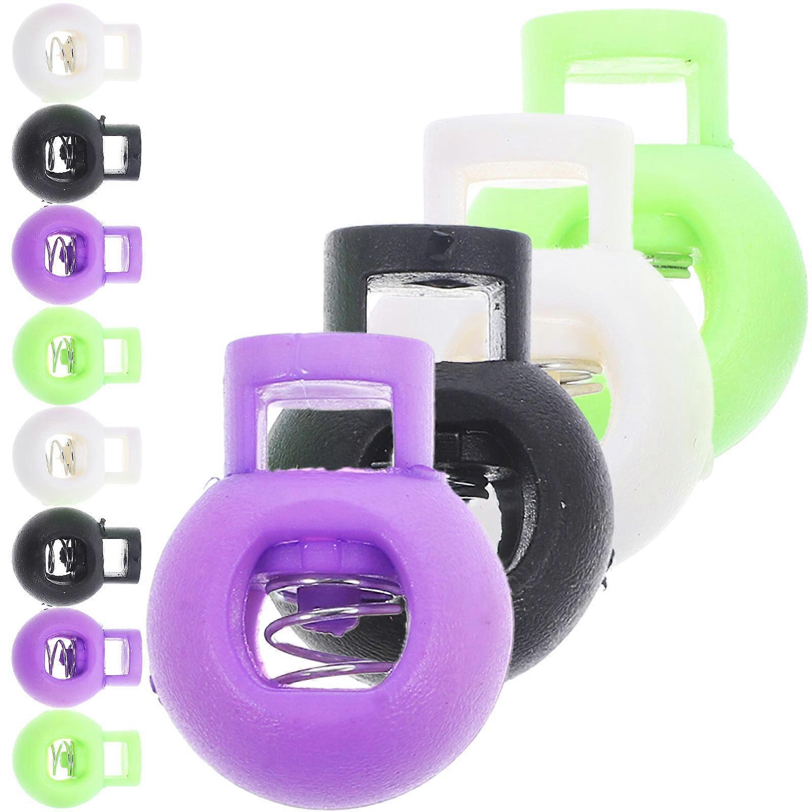 25pcs Spring Loaded Plastic Round Toggle Stopper Cord Locks Cordlocks (Random Color)