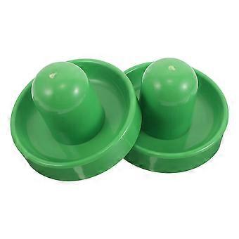 2pcs Air Hockey Paddles - 4'' Ice-Hockey Striker Replacement with Green Handle - Tabletop Game Pusher Paddle Accessories for Game Nights and Party Fun