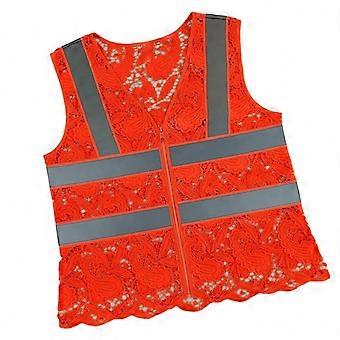 High Visibility Reflective Safety Vest compatible withRunning Cycling Jogging Walking, Unisex Orange Vest compatible withWomen Men