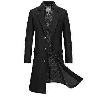 Mile Men's Long Trench Coat Notch Lapel Single Breasted Overcoat FASTXM