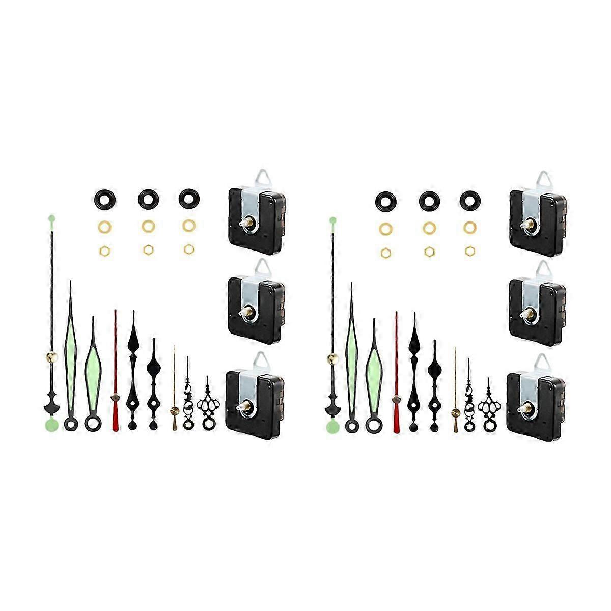 6 Set Quartz Clock Movement Hands Kits Contains Luminous Hands