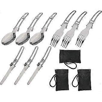 3-Piece Camping Cutlery Set - Fork, Knife & Spoon for Outdoor Adventures