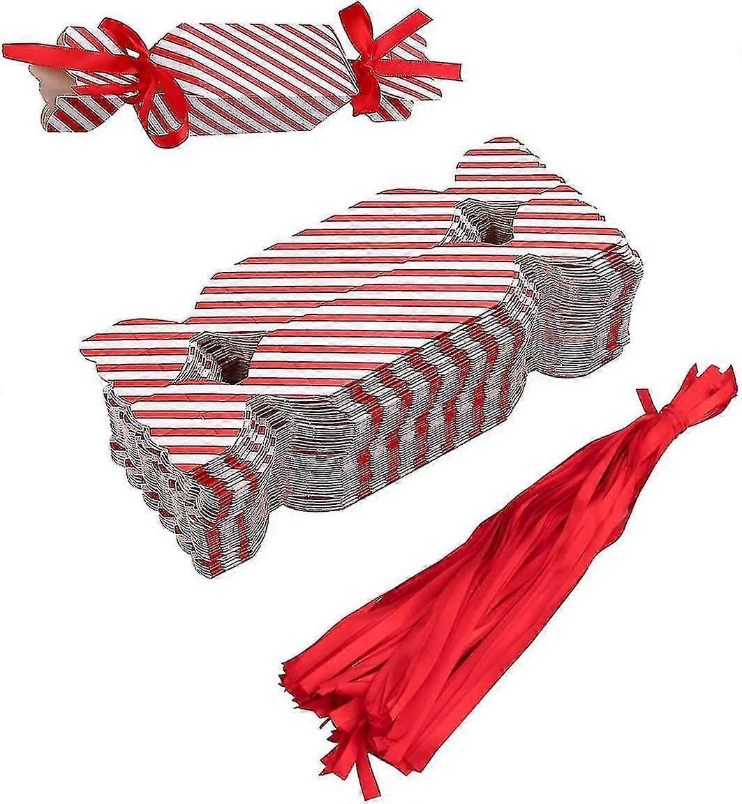 50 Pack Empty Candy Boxes With Red Ribbon