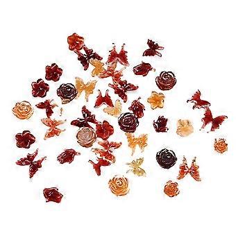 30Pcs/Bag Resin Camellia Nail Rhinestones Beautiful Durable Eco-friendly Bowknot Nail Art Accessories