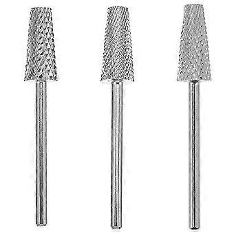 3pcs Nail Drill Bits Women Nail Art Polishing Drill Bits Manicure Grinding Head Tools compatible with Home Nail Salon