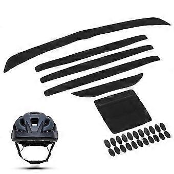 Conjunto de forro de capacete de mountain bike 7pcs almofadas de espuma de substituição leves e absorventes de suor para capacete de segurança de ciclismo de estrada preto