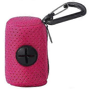 Dog Poop Bag Dispenser Portable Holder Leak-proof Mesh Fabric for Easy Clean Outdoor Walks and Training Use