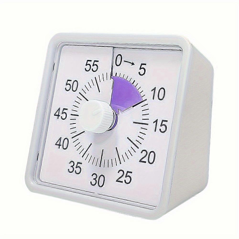 Silent Kitchen Timer 60 Minute Visual Countdown, Mechanical Analog Timer for Cooking Study Exam Office Time Management