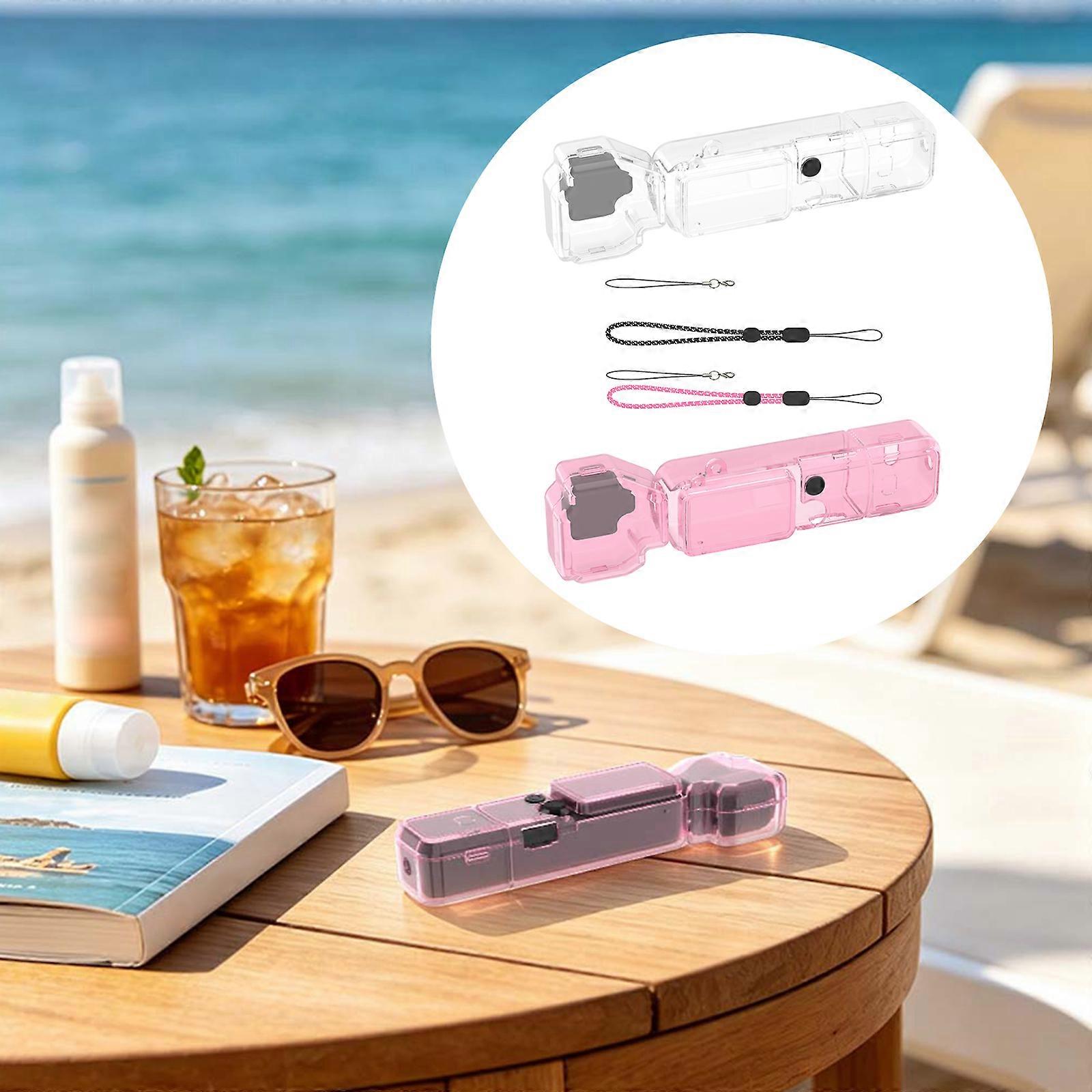 Handheld Camera Protective Case Set, Rigid PC Shell with Contoured Body, Outer Section and Display Coverage for Pocket 4 Storage  transparent