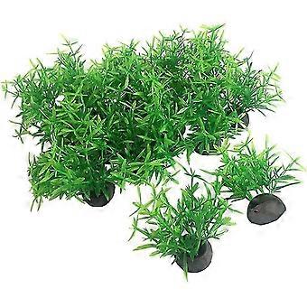 Akvarieplanter dekorsett - 20 stk små kunstige plastplanter, 1 tommer høye, gullfiskskjul
