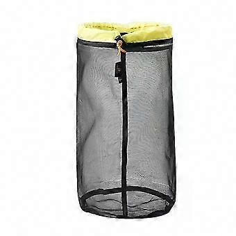 Ultralight Nylon Mesh Drawstring Storage Bag for Travel, Hiking, and Camping