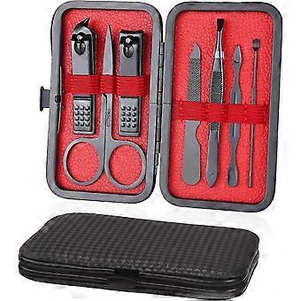Manicure Pedicure Kit, 7pcs Professional Nail Clipper Set, Stainless Steel Cuticle Cutter, Pedicure Manicure Kit with Travel Box and Exquisite Home