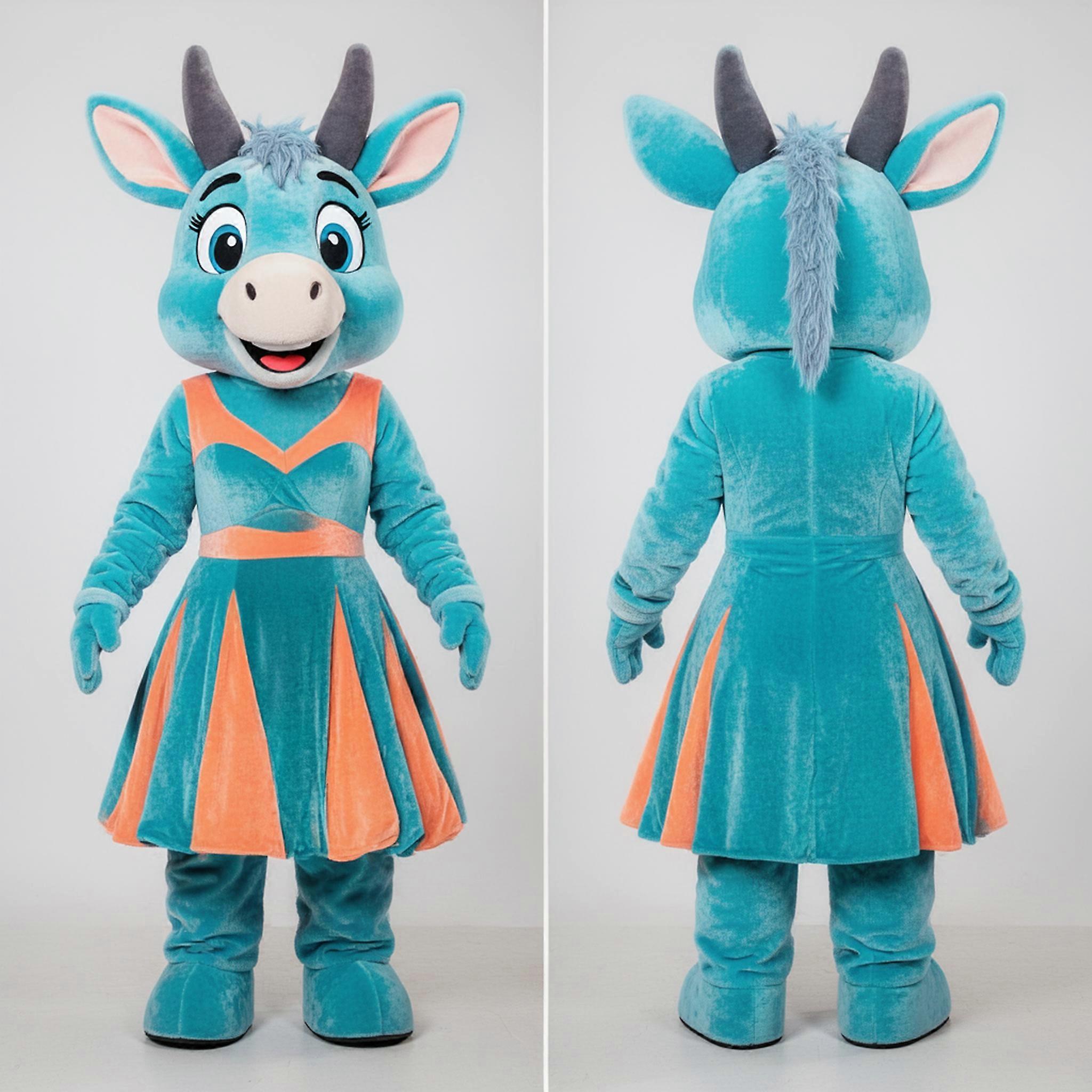 MASTICOT Cyan Velvety Okapi Mascot