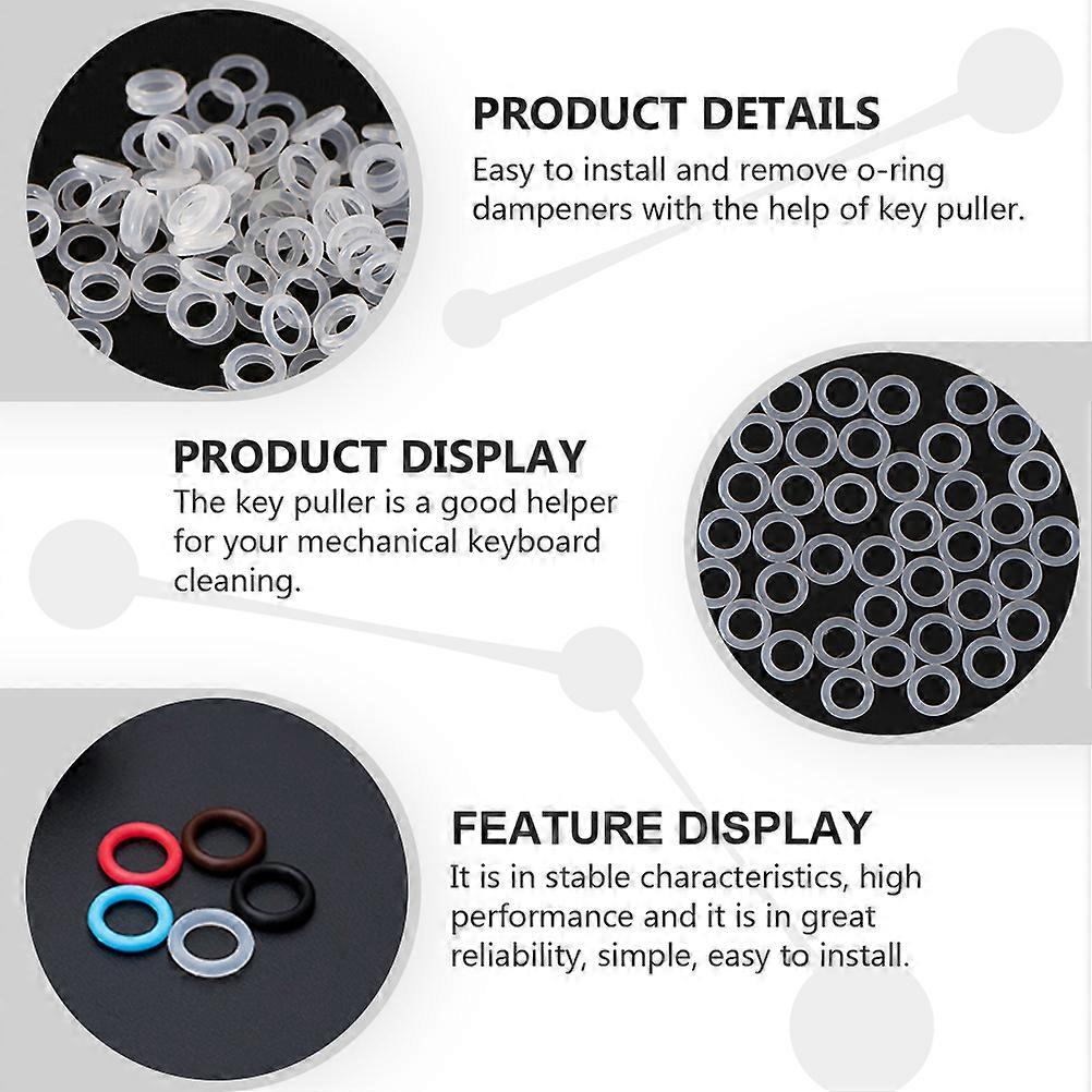 Silicone Mechanical Keyboard O-Ring Dampeners with Key Puller 1Set Transparent