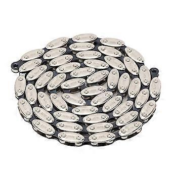 Single Speed Bike Chain Manganese Steel 100 Links Retro Bike Chain with Buckle compatible with Fixed Gear BMX Bikes