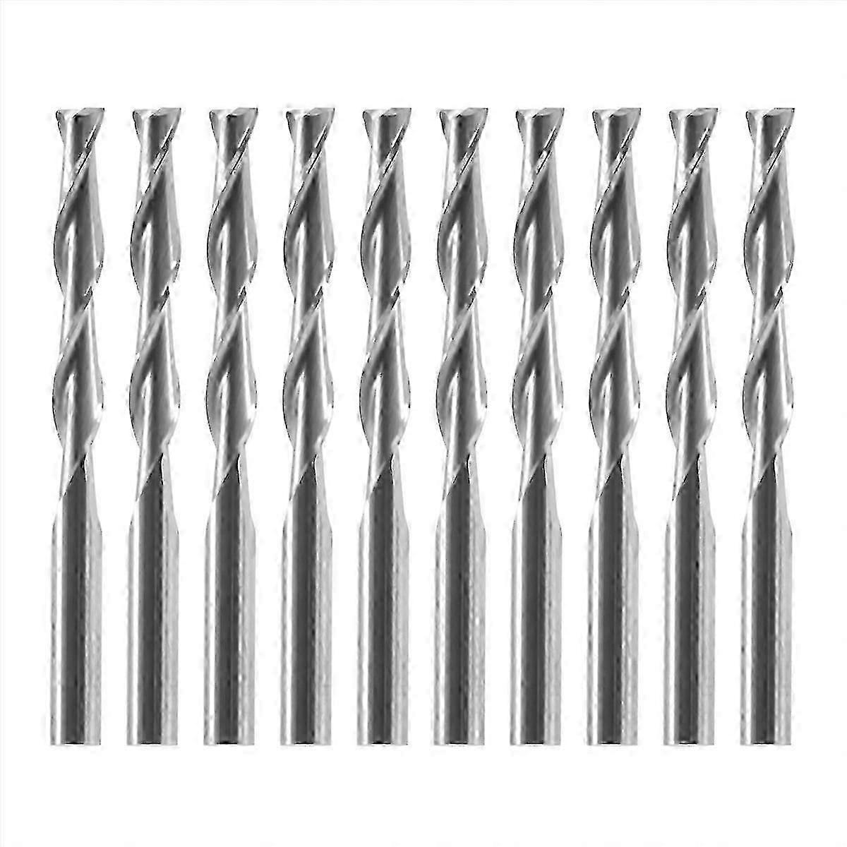 10x Carbide CNC Double Two Flute Spiral Bits End Mill Router