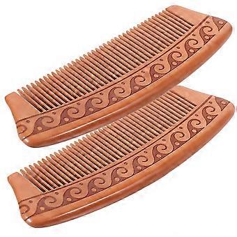 Antistatic Wooden Hair Comb for Scalp Massage 2Pcs Hair Cutting Combs