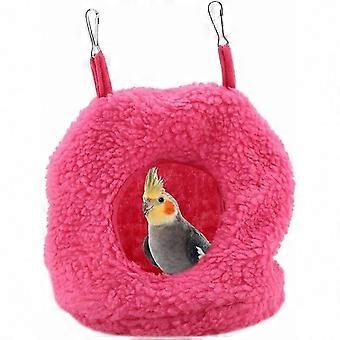 Plüschvogel Hängemattenbett für Papageien, Aras & Conures - Rose Red Fleece Nest (Medium)