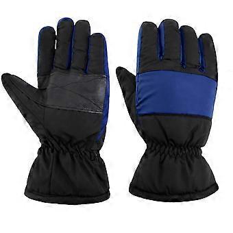 Men's Heat Insulated Ski Gloves with Thick Fleece Interior, Textured Grip, Windproof Skiing Gloves for Cycling Winter Sports  Navy blue