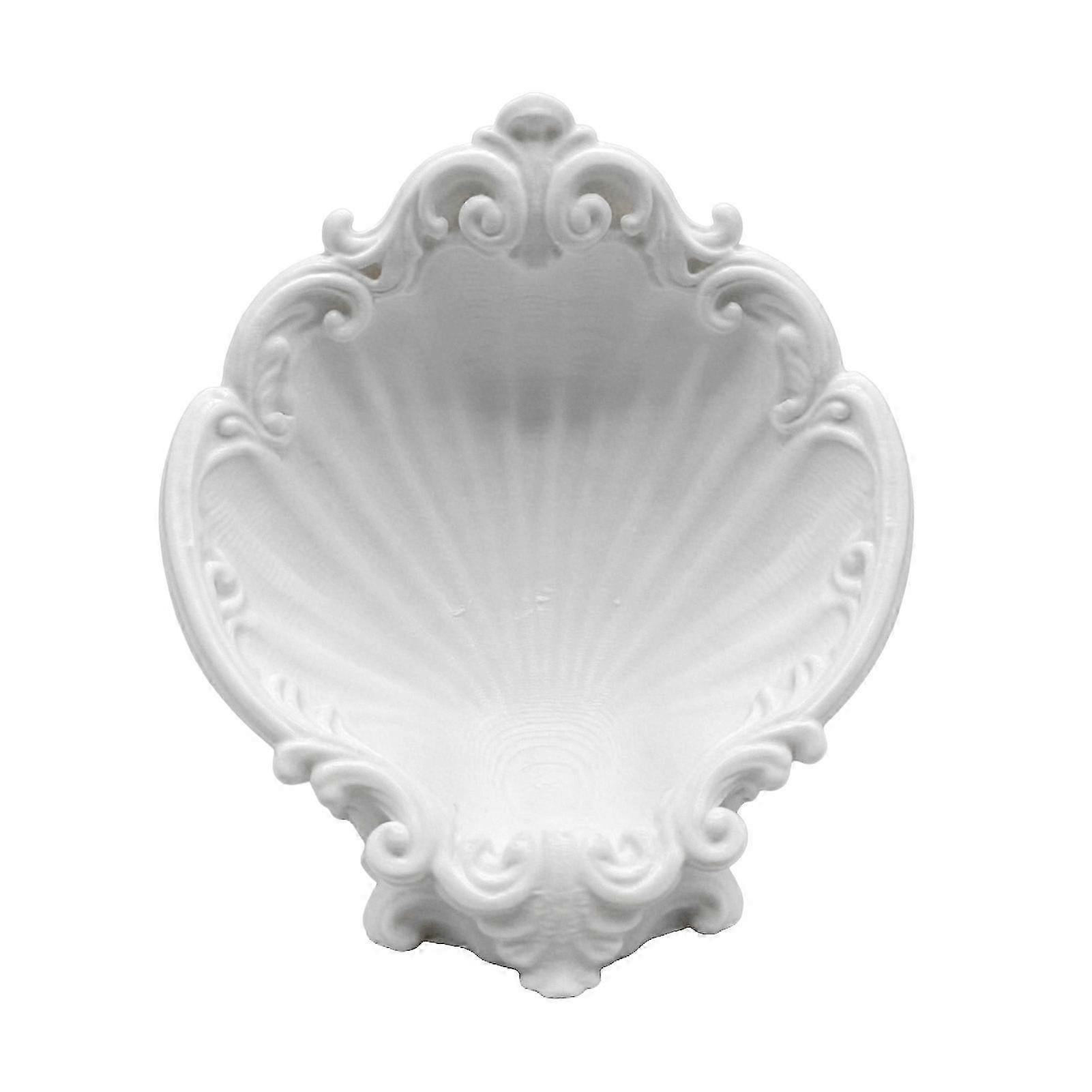 Matte White Baroque Shell Decorative Tray