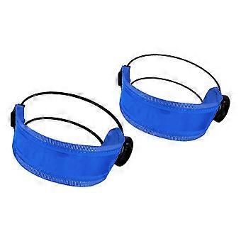 Reflektierende Radsport-Beinmanschette mit breitem Riemen und Hakenverschluss, blau