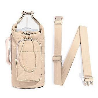 Women's Insulated Water Bottle Crossbody Bag, Adjustable Strap Carrier with Pockets for Phone Keys, Outdoor Fitness Travel Hiking