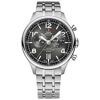 Swiss Military Chrono Quartz analoge man horloge met SM 30192.01 roestvrijstalen armband