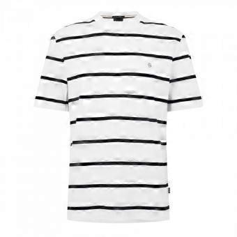 Boss Herren T-Shirt aus Baumwolle mit Streifen, Regular Fit.