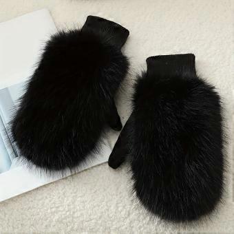 Women's Winter Cycling Gloves, Korean-Style Windproof Thick Plush Fleece Lined Warm for Cold Weather Riding