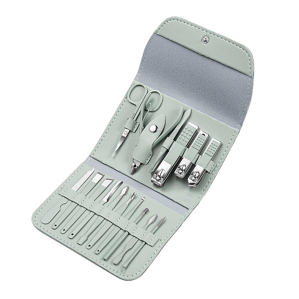 Baicccf Nail Art Tool Set Nail Clipper Set - Green 16 Piece Setmake Up