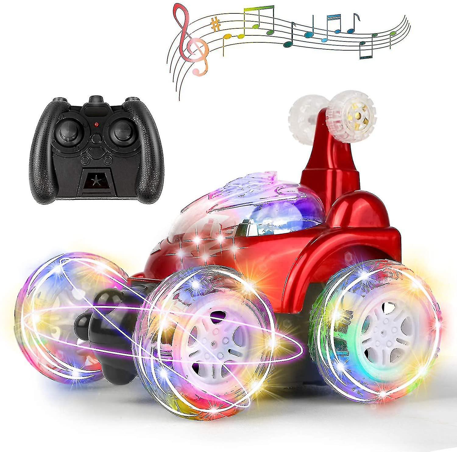 Remote Control Car, Stunt Car, Invincible 360 Degree Rotating Twisted Tape, Color Light, Music, Rechargeable Remote Control Car