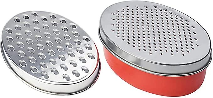 Multi-Function Stainless Steel Cheese Grater with Container Red