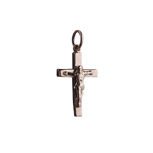 9ct Rose Gold 20x13mm solid block Crucifix Cross