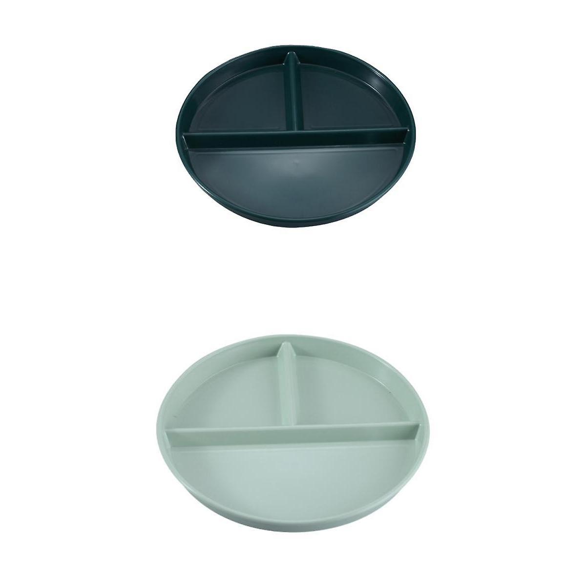 2x 3 Compartment Plate Reusable for Dinner Training Kids