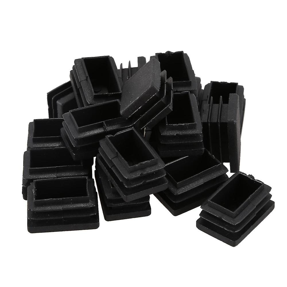 20 Pcs Plastic Rectangular End Cap 30mm X 20mm Threaded Pipe Tube Insert