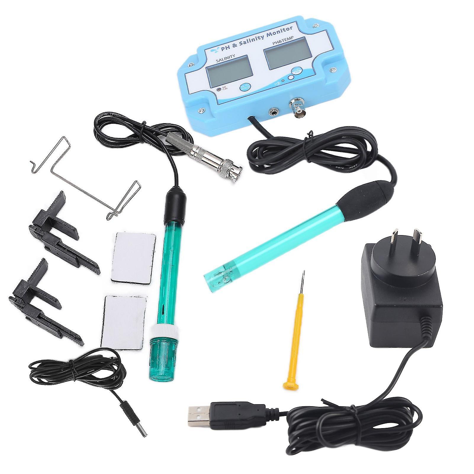 Ph2987 3 In 1 Online Ph Salinity Temp Meter Water Quality Monitor Analyzer For Fish Tank Aquariumau Plug 240v