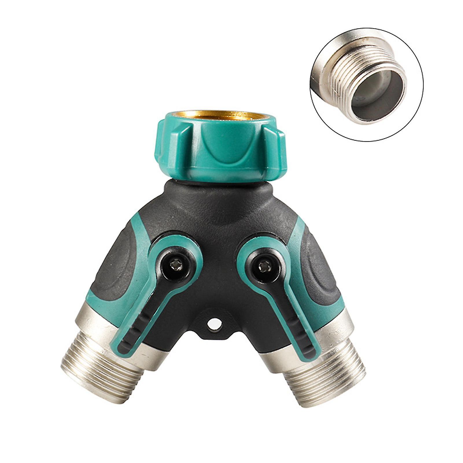 Hose Splitter Simple Operation Firm Link Threaded Interface Shutoff Function Easy To Use Watering Flowers Zinc Alloy Y-shaped Hose Connector Garden Su
