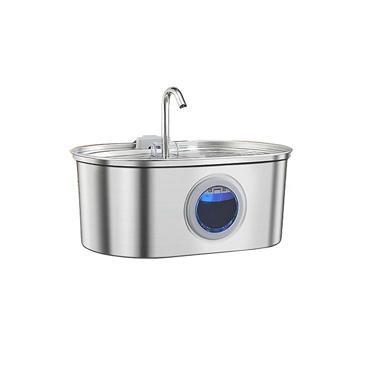 Pet Water Fountain Water Fountain Stainless Steel with Transparent Window Ultra Quiet Pet Water Fee