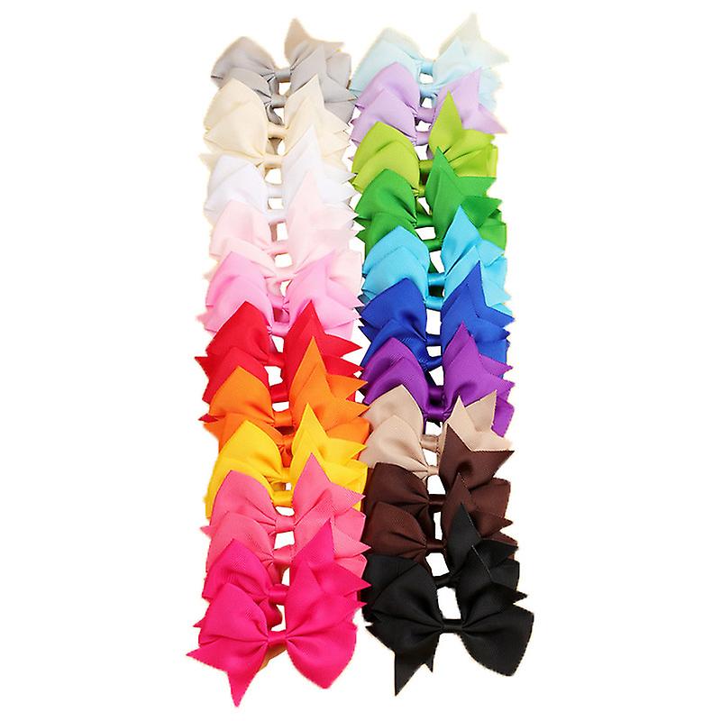 40Pcs Multicolour Grosgrain Ribbon Hair Bow Accessories