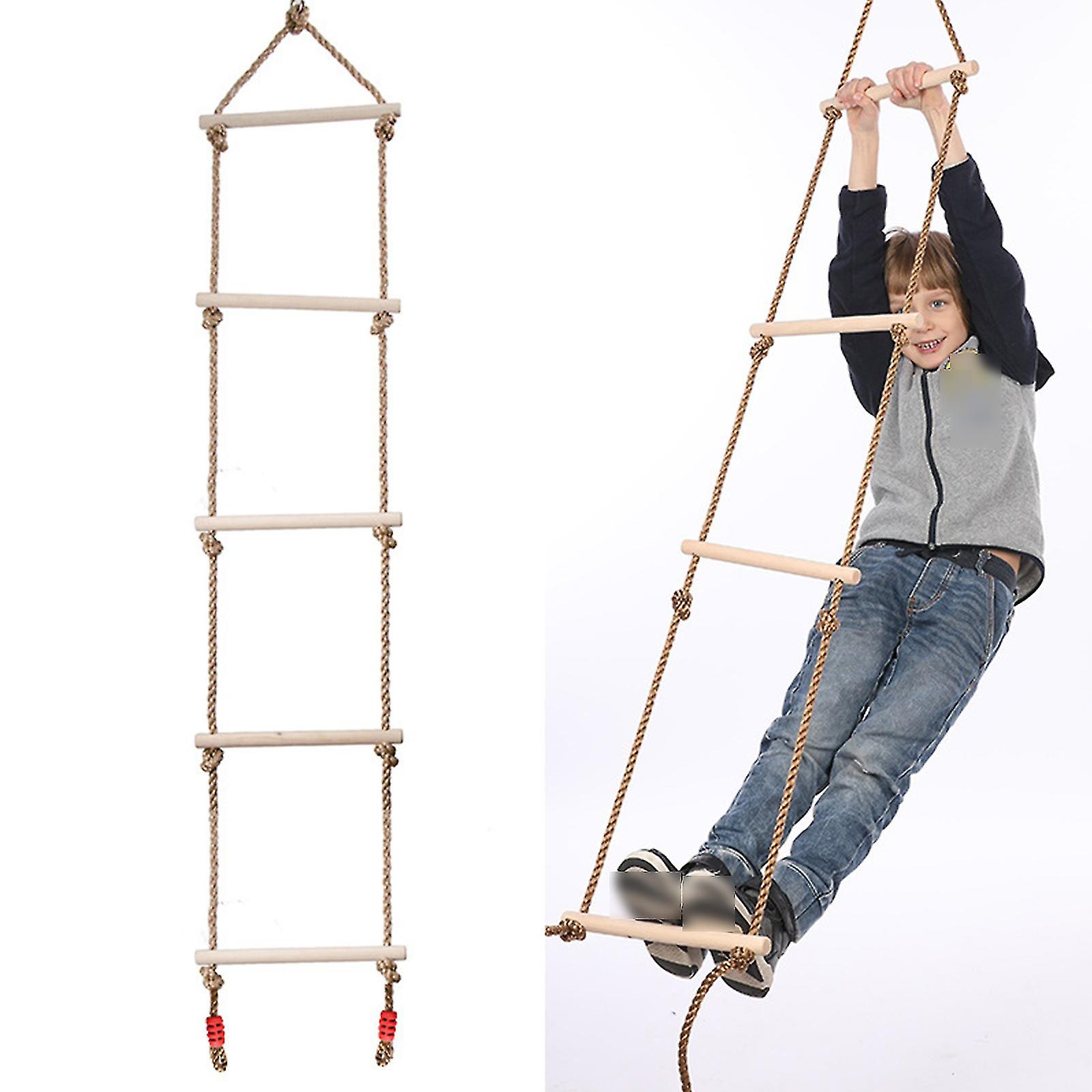 Rope Ladder Kids Climbing Obstacle Wooden Swing Rope Ladder Children ...