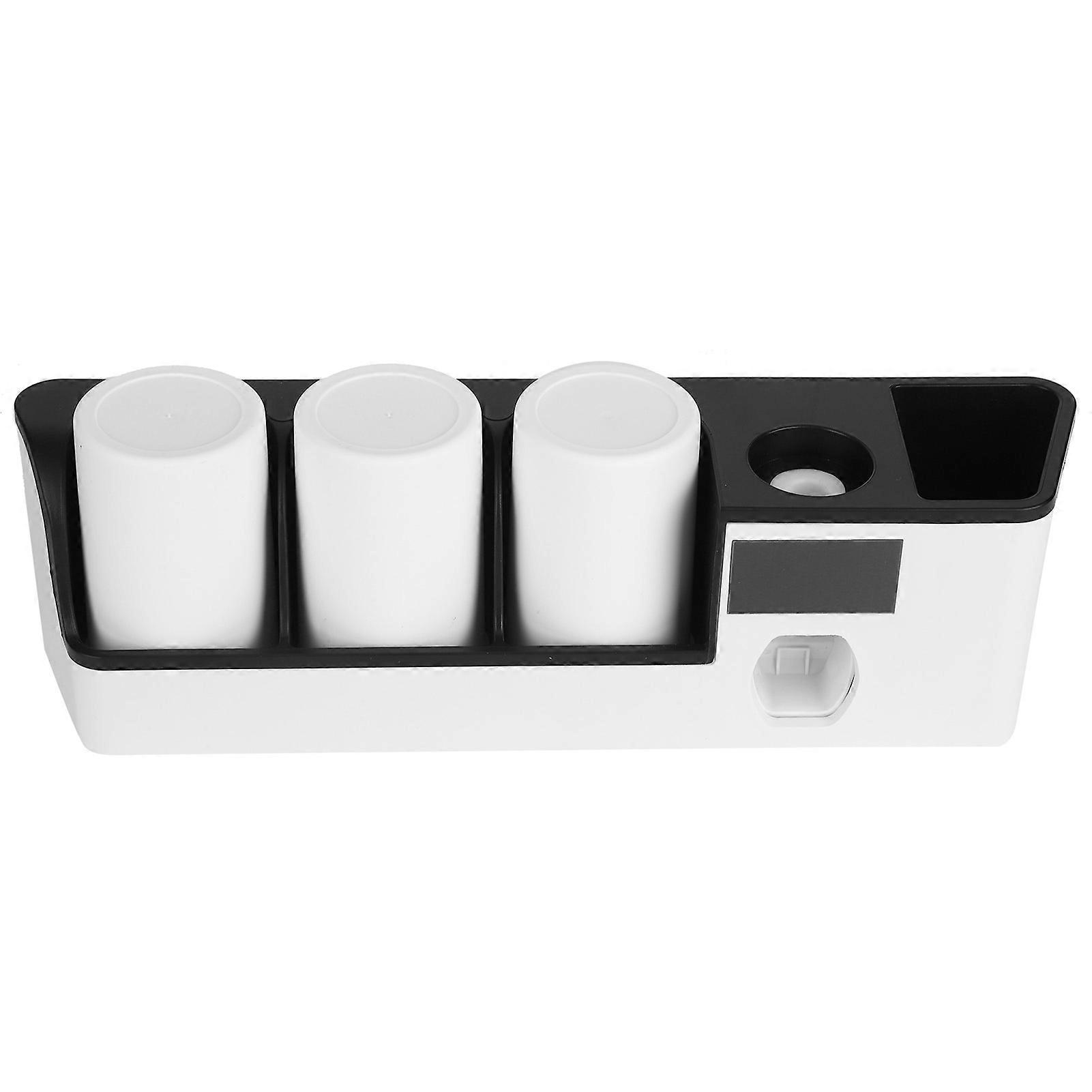 USB Charging Wall Mounted UV Toothbrush Holder with Toothpaste Dispenser Squeezer